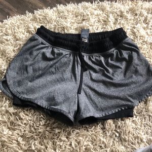 Grey champion shorts with built in spandex